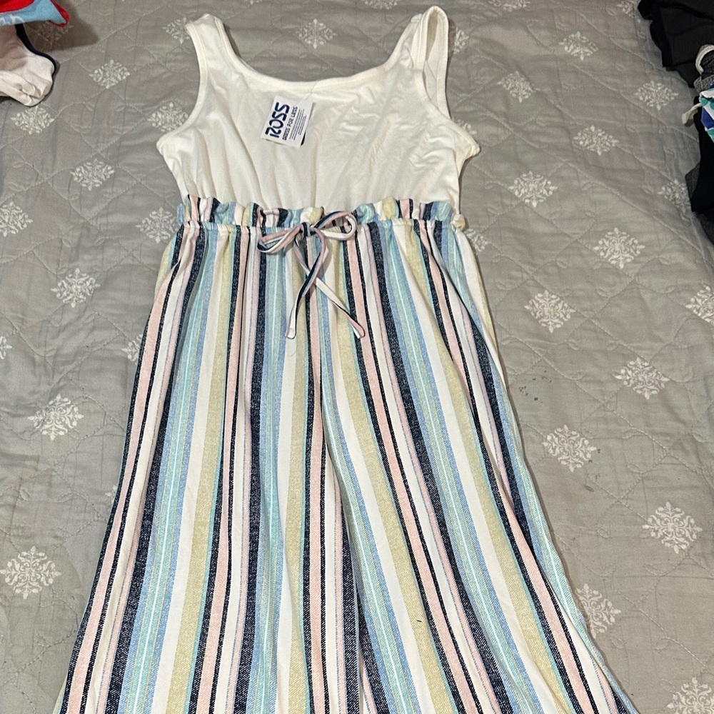 Beautees White Dress with Multicolor Accents
